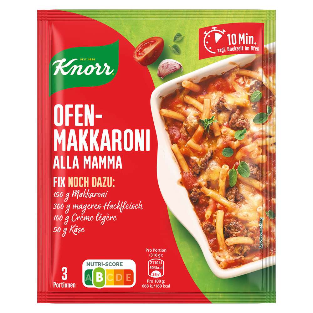 Produktabbildung Knorr Fix-Würzmischung, Ofen-Makkaroni alla mamma