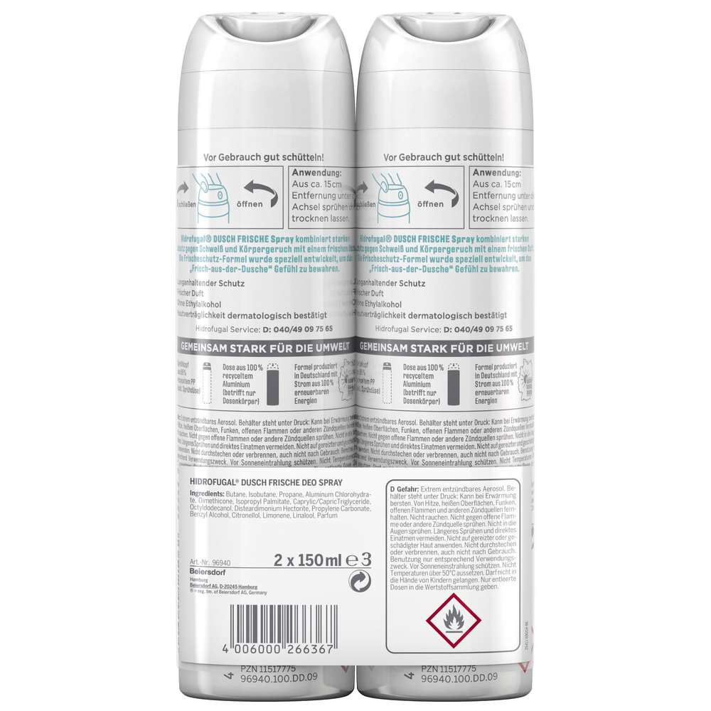 Produktabbildung Hidrofugal Deospray Duschfrische, 2er Pack