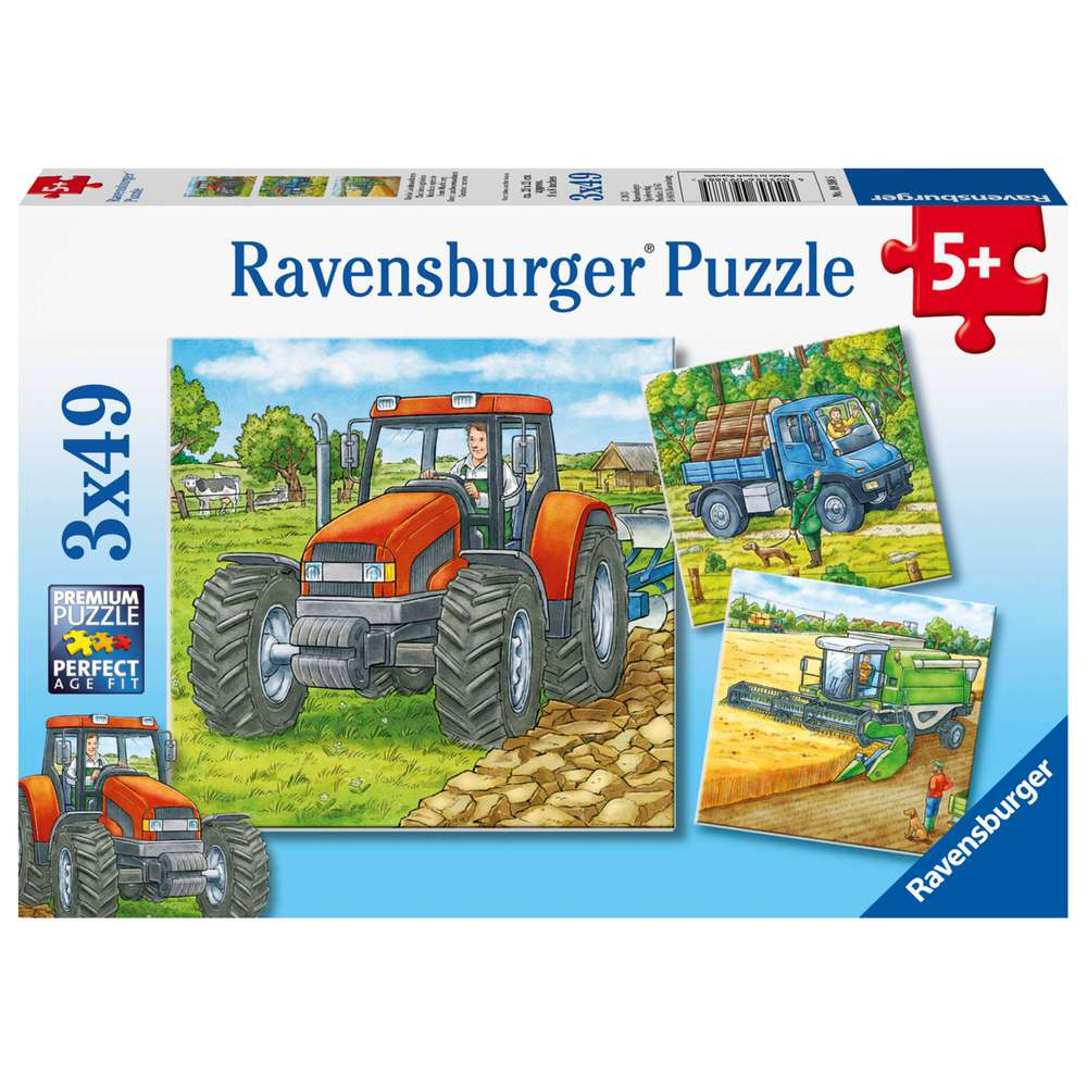 Produktabbildung Ravensburger Puzzle 3 x 49 Teile, Große Landmaschinen