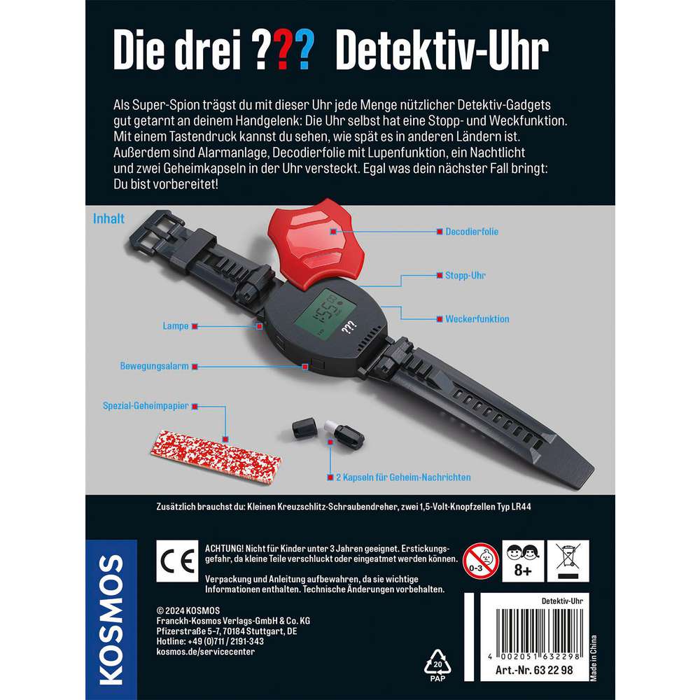Produktabbildung Kosmos Die drei ??? Detektiv-Uhr