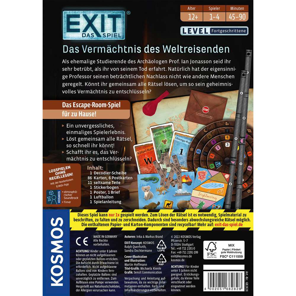 Produktabbildung Kosmos EXIT - Das Vermächtnis des Weltreisenden