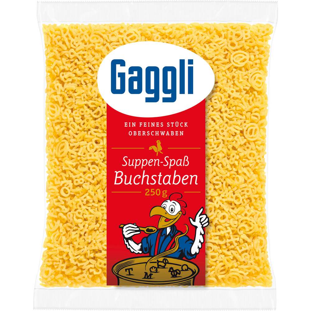 Produktabbildung Gaggli Nudeln, Buchstaben, Suppenspaß