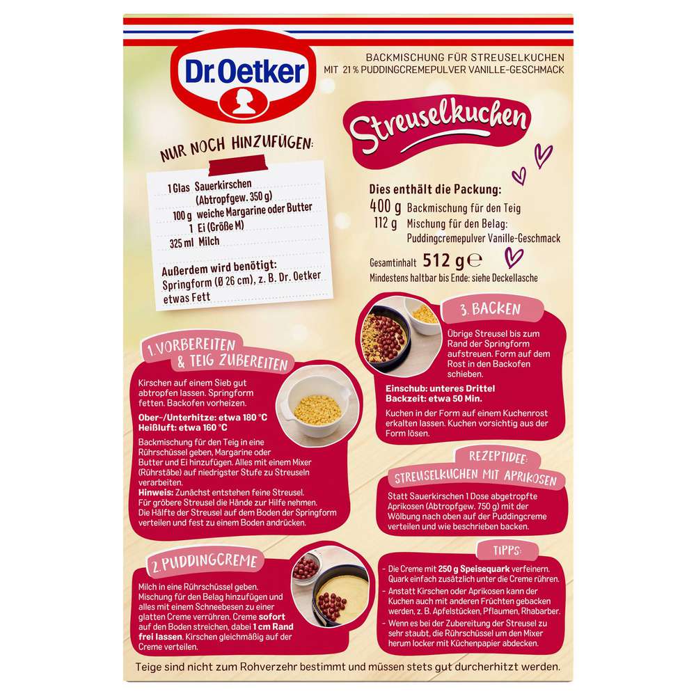 Produktabbildung Dr. Oetker Streuselkuchen