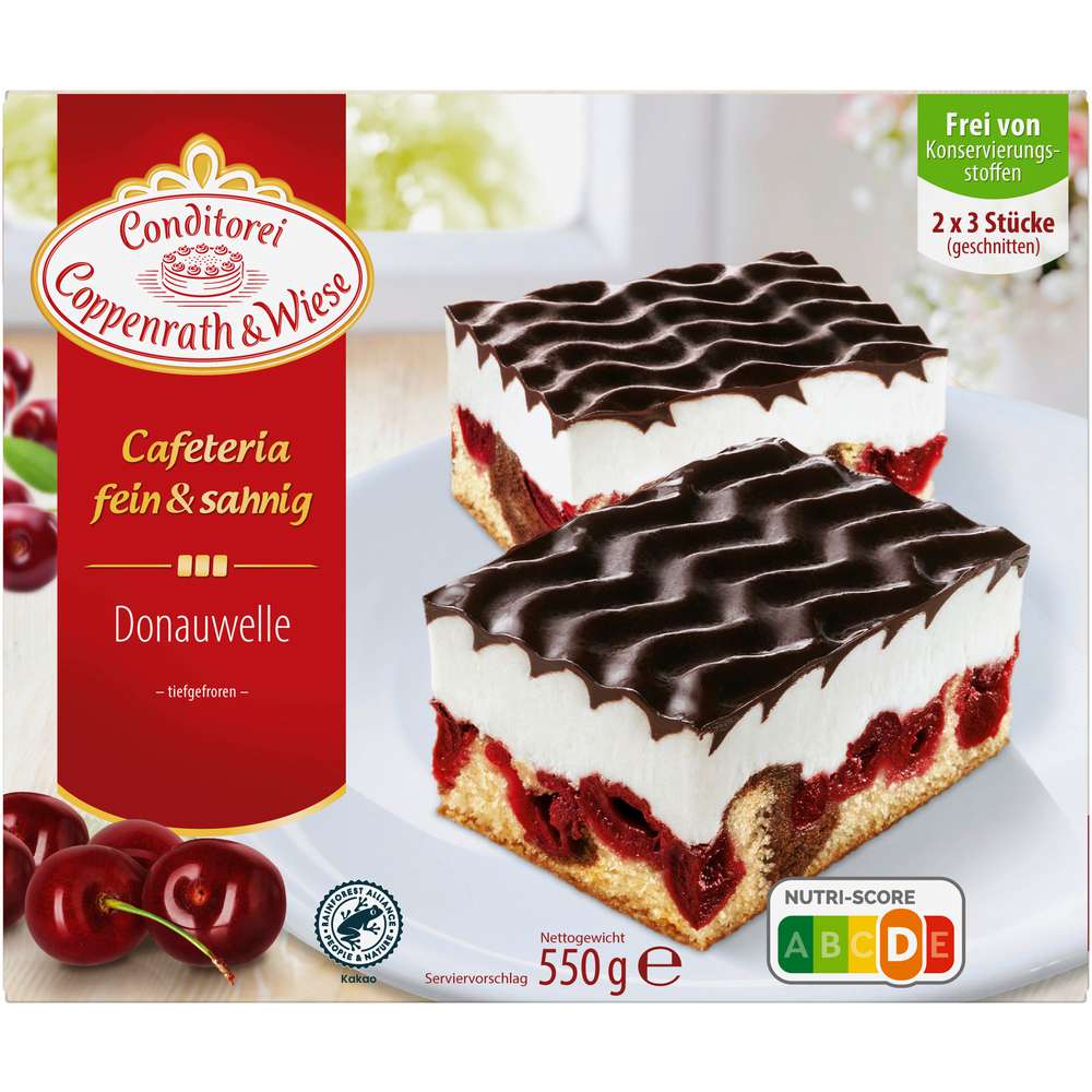 Produktabbildung Conditorei Coppenrath & Wiese Blechkuchen Cafeteria fein&sahnig, Donauwelle