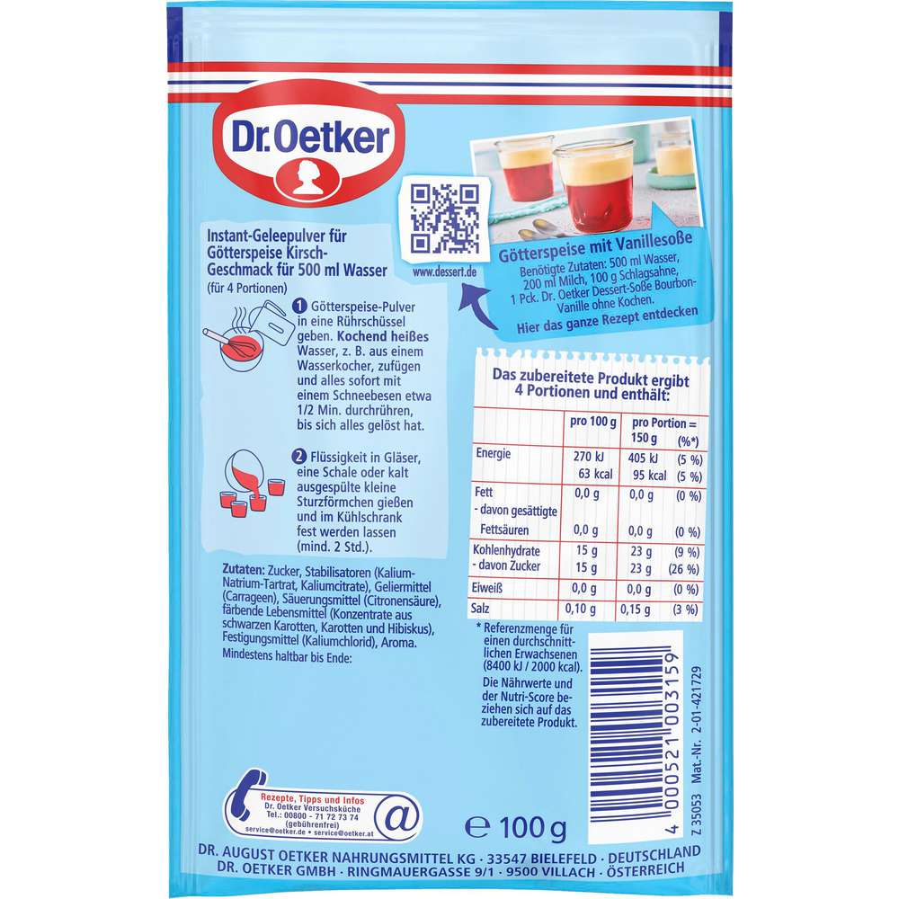 Produktabbildung Dr. Oetker Instant Götterspeise, Kirsch