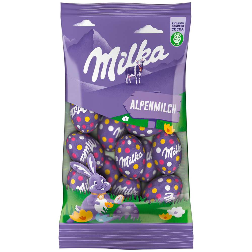 Produktabbildung Milka Schokoeier, Alpenmilch