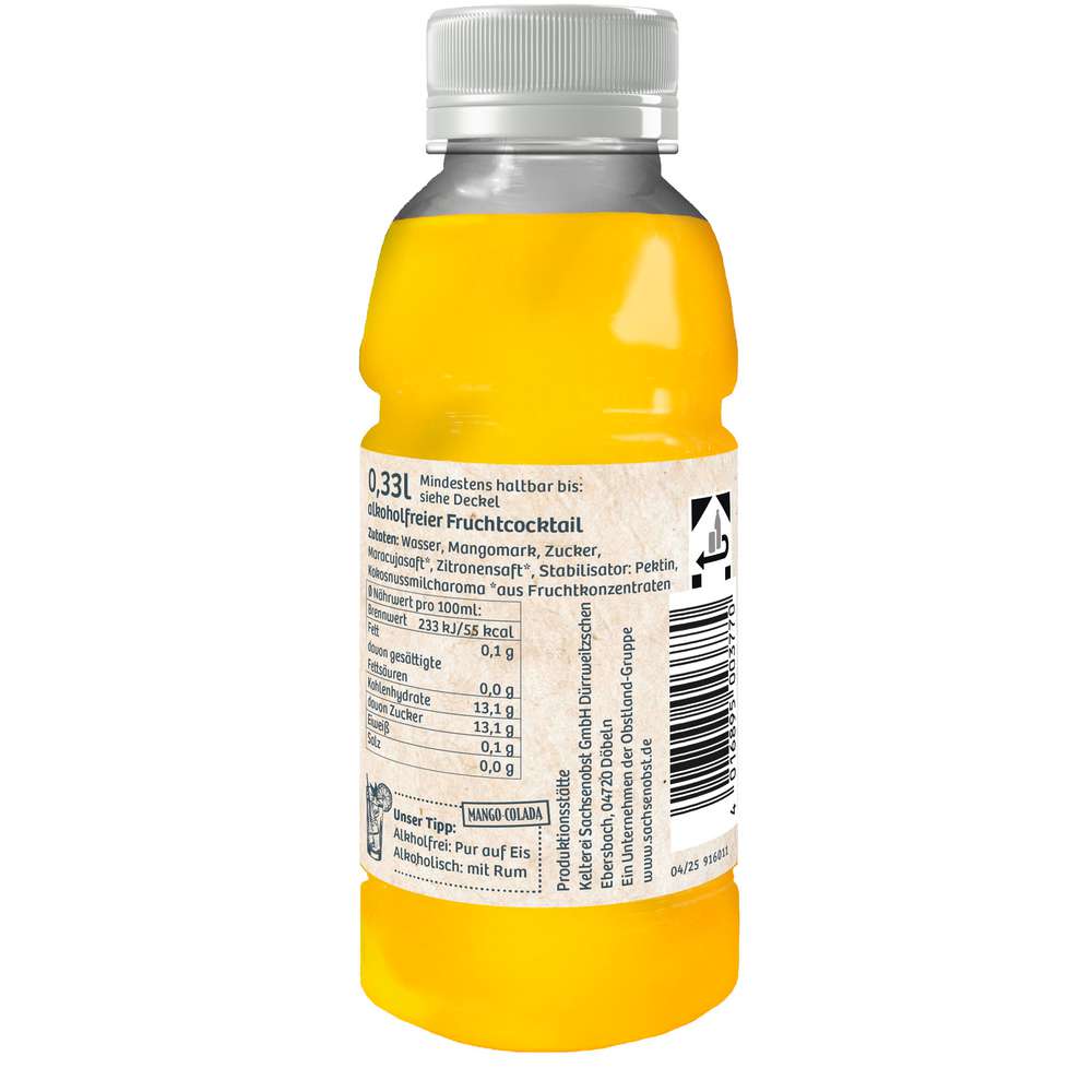 Produktabbildung Sachsenobst Cocktail Mango-Colada, alkoholfrei 