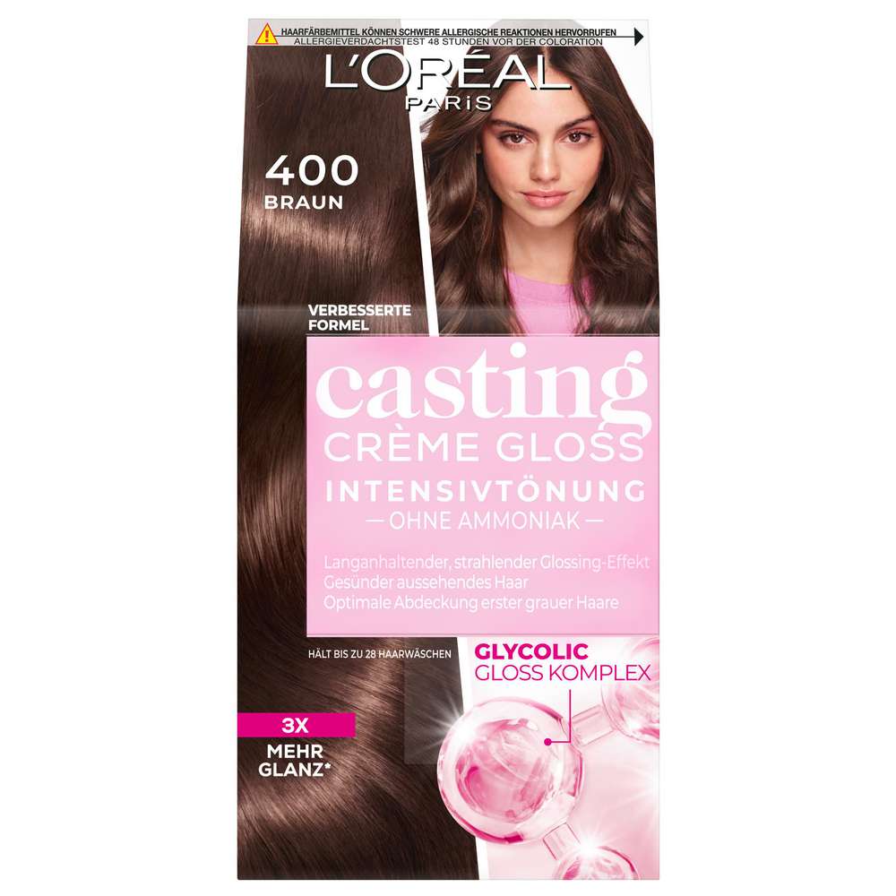 Produktabbildung L´Oreal Haartönung Casting Creme Gloss, 400 Braun