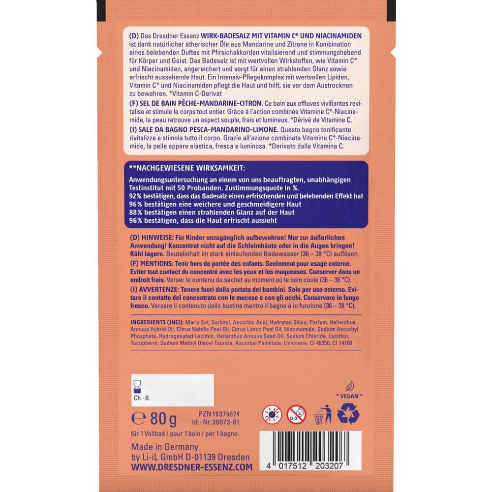 Produktabbildung Dresdner Essenz Badesalz Skin, Vitamin C