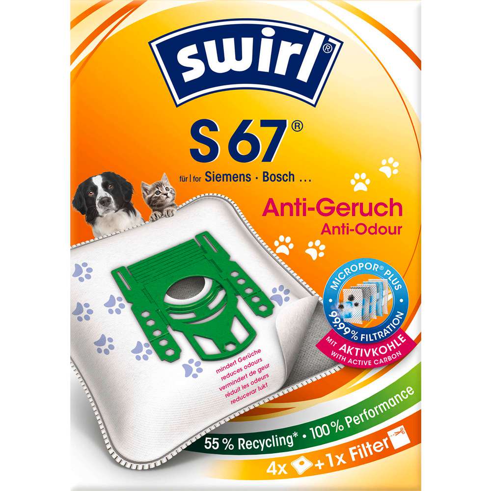 Produktabbildung Swirl Staubsaugerbeutel S67, Anti-Odour