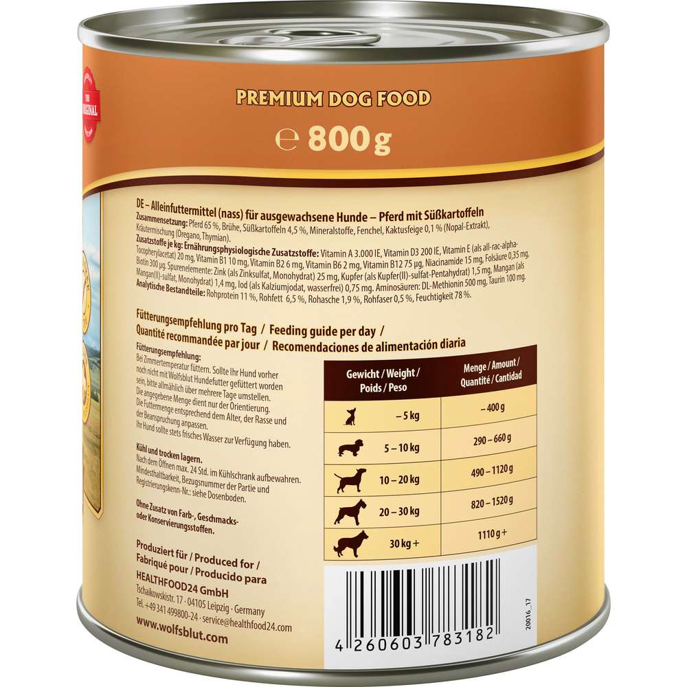 Produktabbildung Wolfsblut Hunde-Nassfutter Wide Plain Adult, Pferd/Süßkartoffel