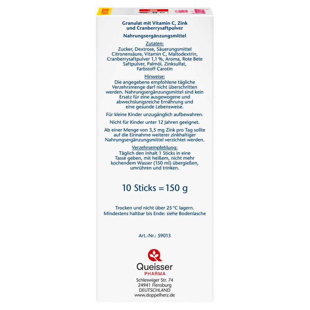 Produktabbildung Doppelherz Heiße Cranberry Vitamin C + Zink
