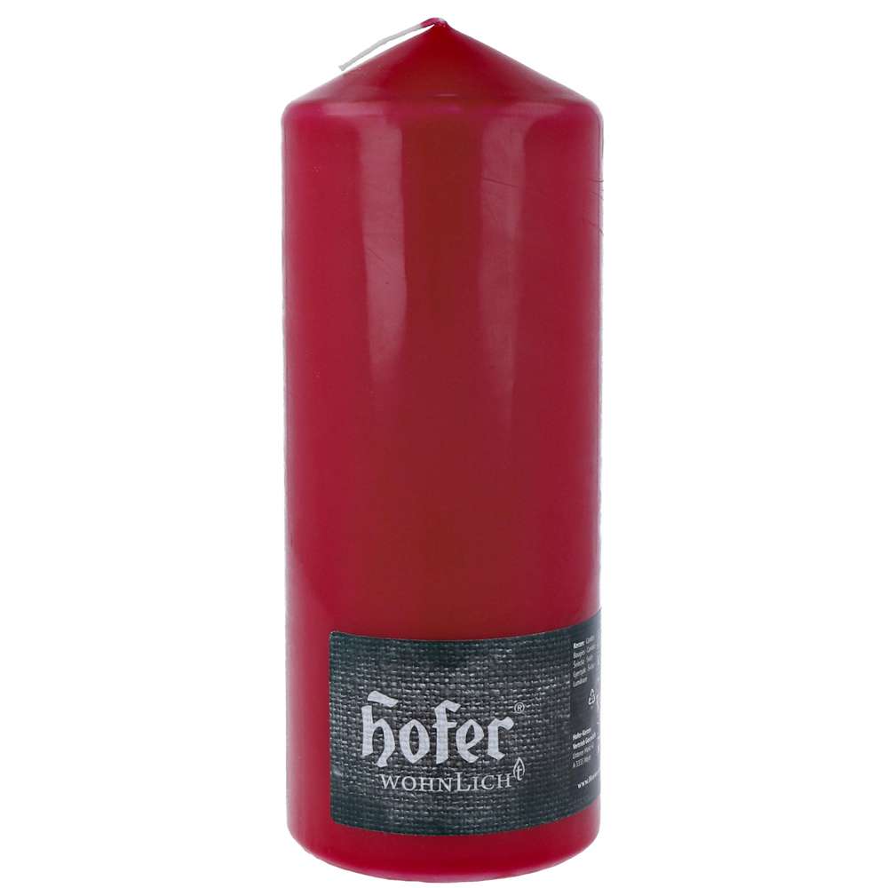 Produktabbildung Hofer Kerzen Stumpenkerze 80x200cm, bordeaux