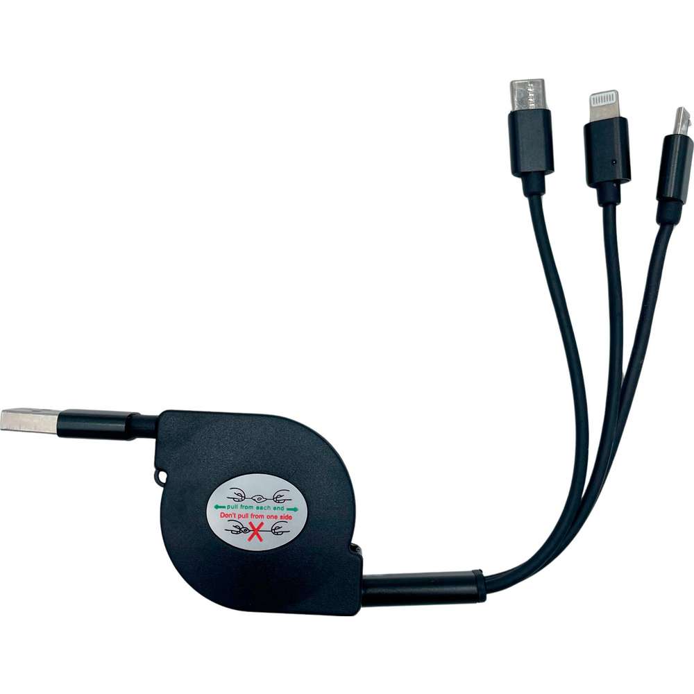 Produktabbildung keine Marke 3in1 Kabel auf Rolle, 1m