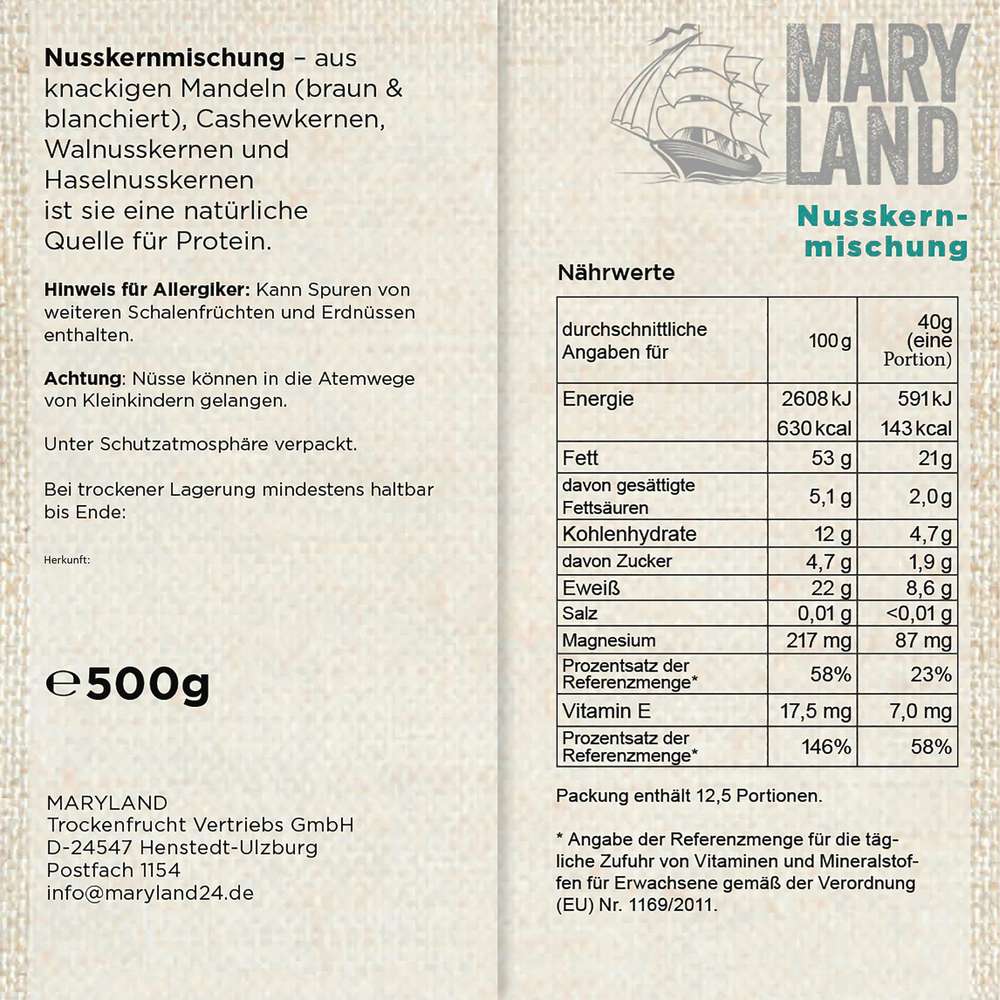 Produktabbildung Maryland Nusskernmischung