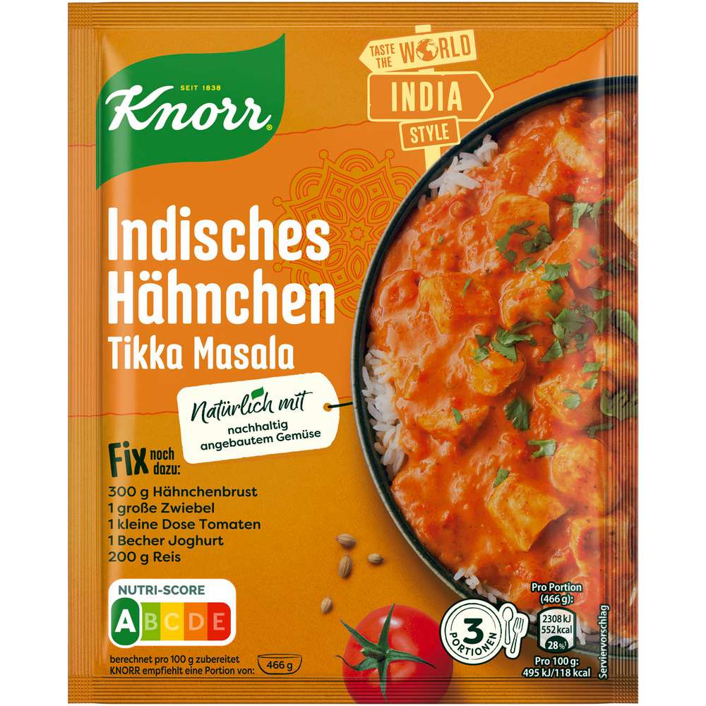 Produktabbildung Knorr Fix-Würzmischung, Indisches Hähnchen