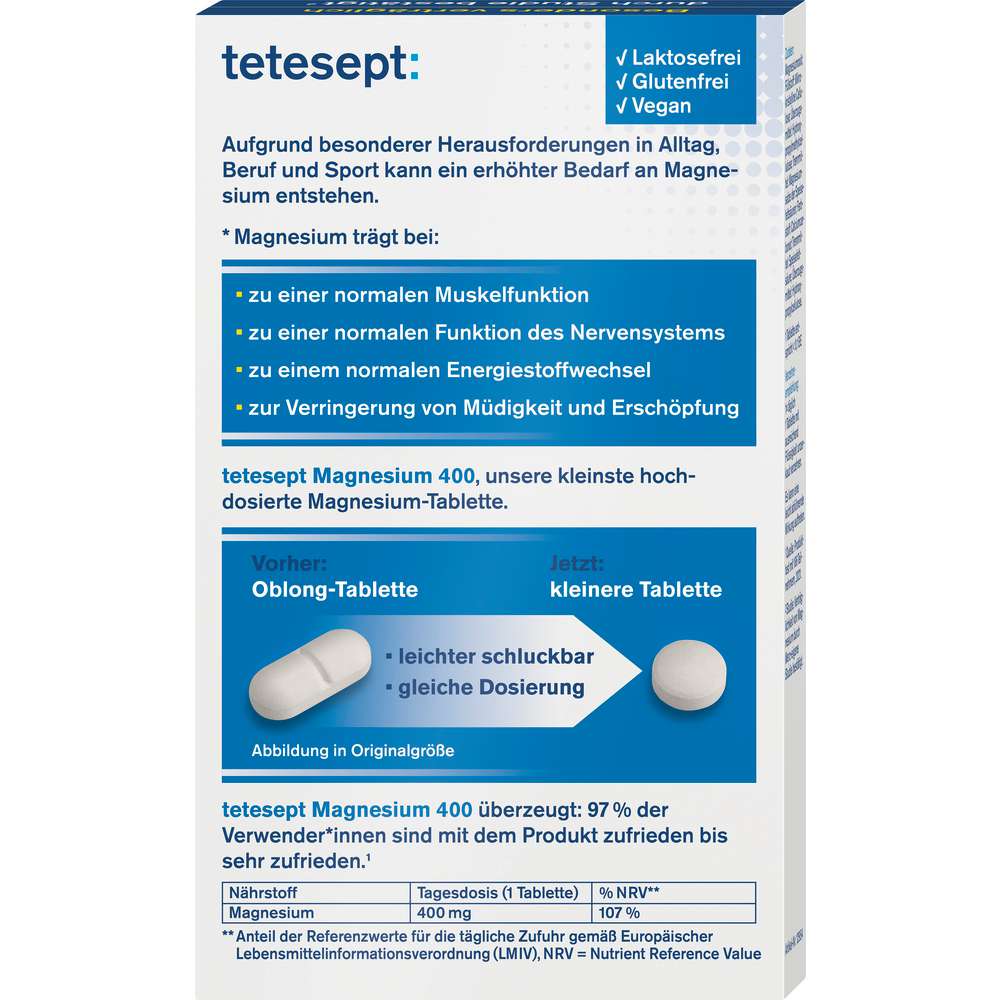 Produktabbildung tetesept Magnesium 400 hochdosiert