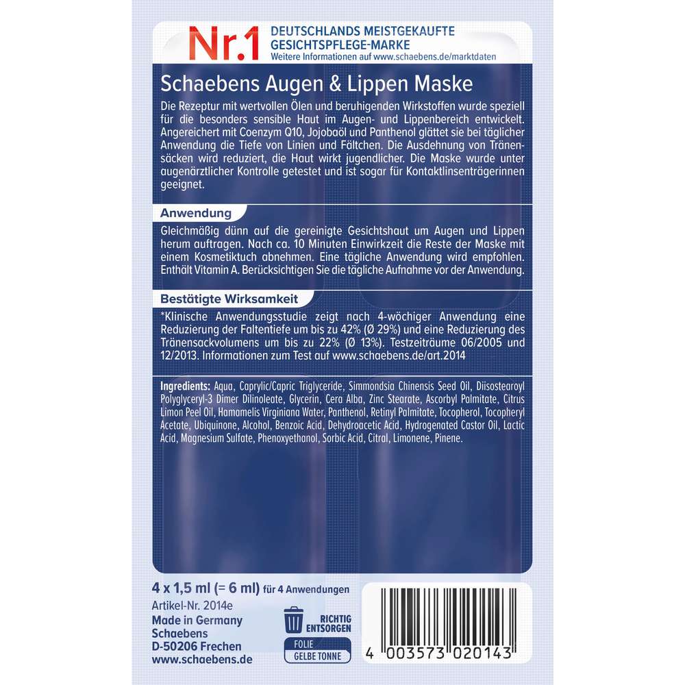 Produktabbildung Schaebens Maske, Augen & Lippen