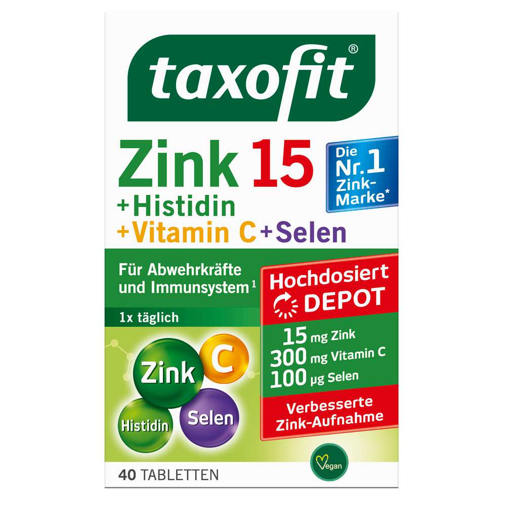 Produktabbildung Taxofit Zink + Histidin + Selen Tabletten