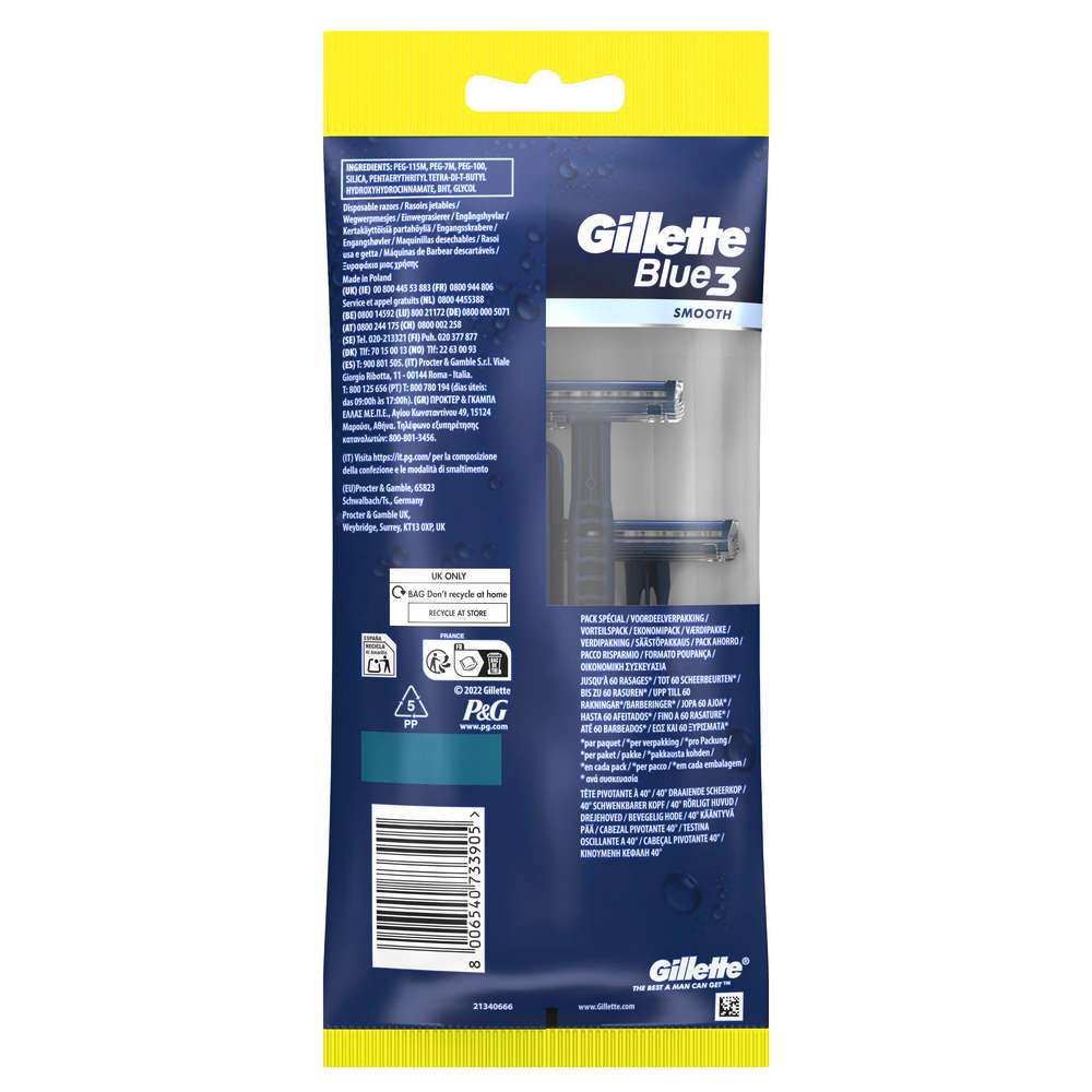 Produktabbildung Gillette Einwegrasierer Blue 3 Smooth