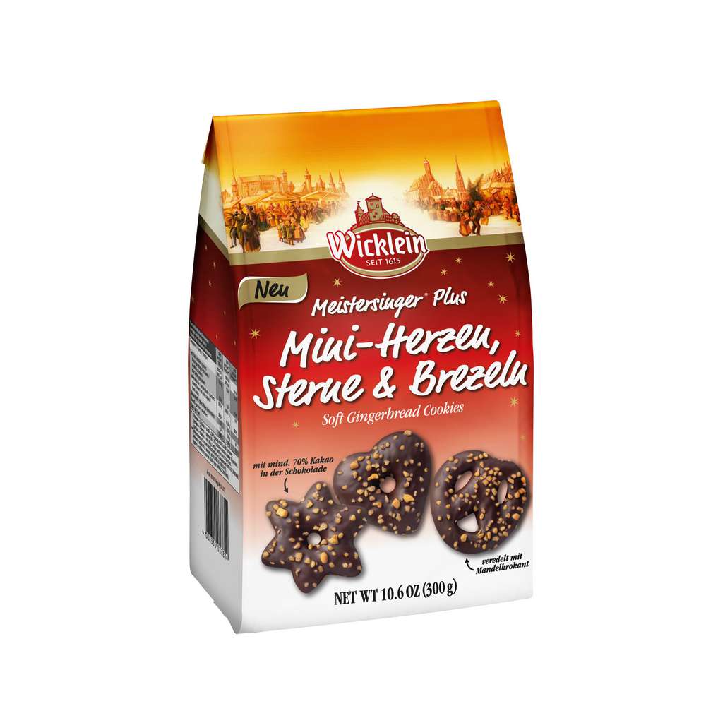 Produktabbildung Wicklein Lebkuchen Mini-Herzen, Sterne & Brezeln