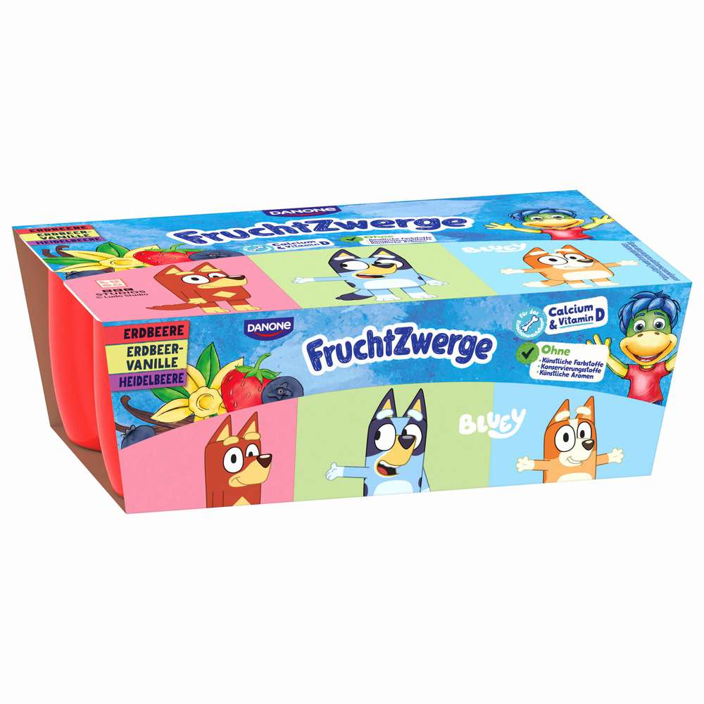Produktabbildung  Fruchtquark, Erdbeere/Erdbeere-Vanille/Heidelbeere