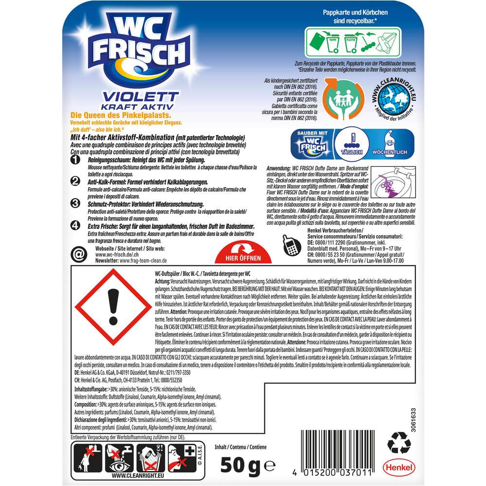 Produktabbildung WC Frisch WC-Duftspüler Karft Aktiv Violettspüler, Dufte Dame