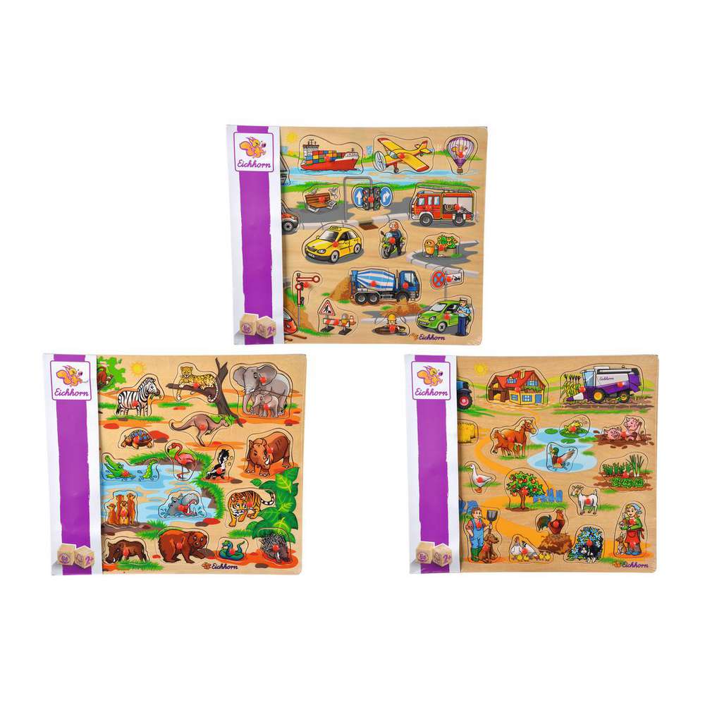 Produktabbildung Eichhorn Steckpuzzle 3-sortiert