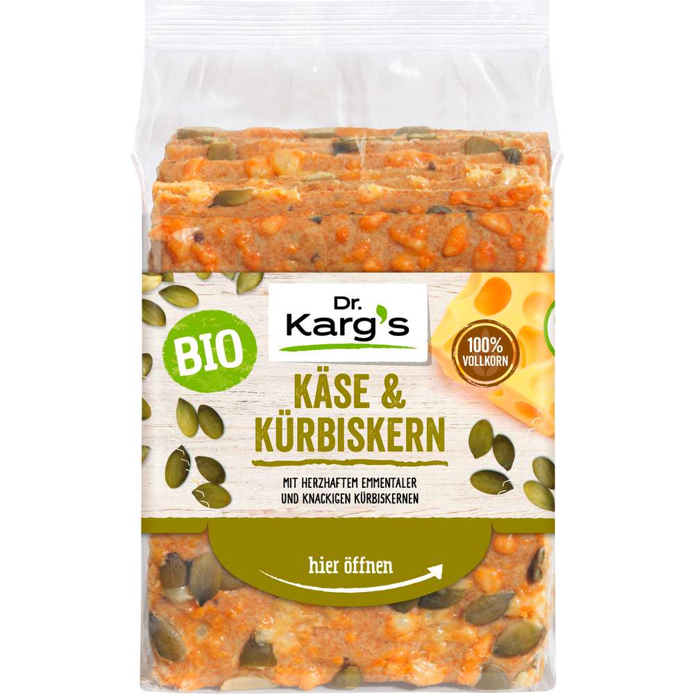 Produktabbildung Dr. Karg's Bio Knäckebrot Käse/Kürbiskern