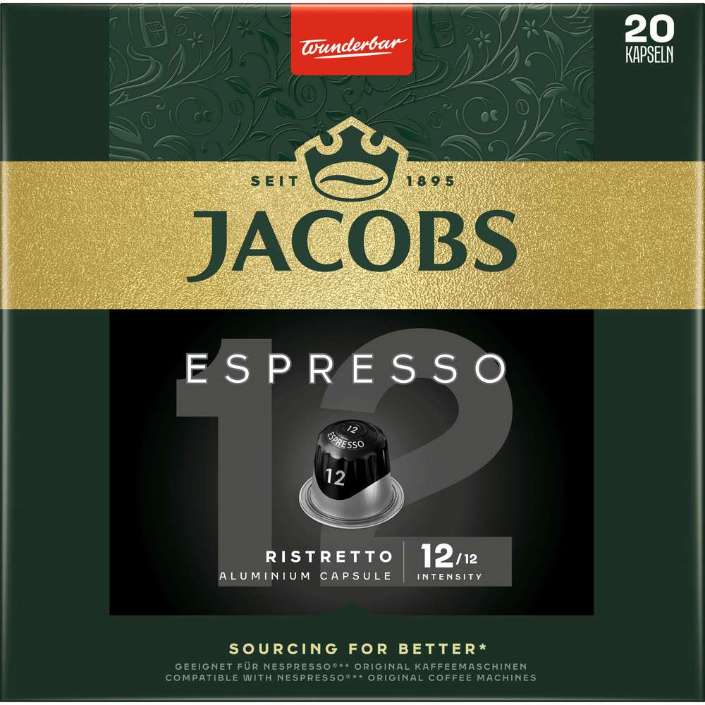 Produktabbildung Jacobs Kaffee Kapseln, Espresso 12 Ristretto