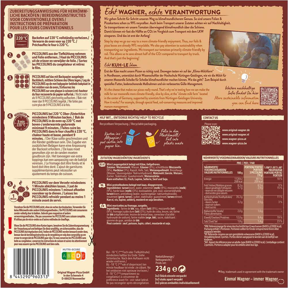 Produktabbildung Wagner Piccolinis Brezel Käse