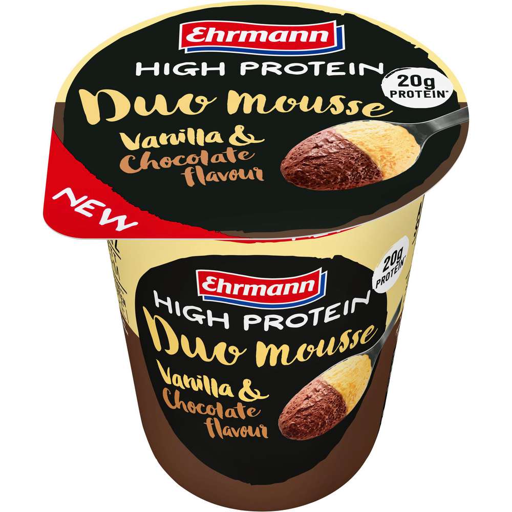 Produktabbildung Ehrmann High Protein Duo Mousse, Vanilla & Chocolate 