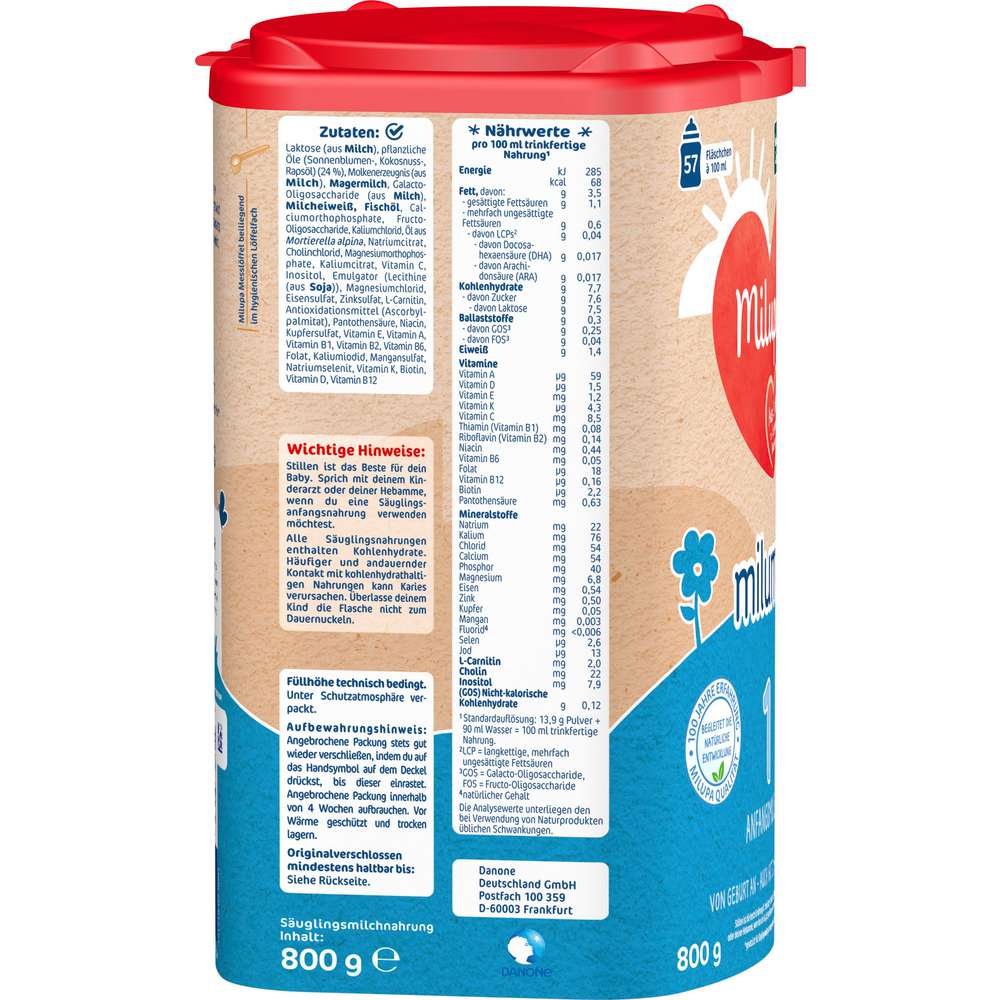 Produktabbildung Milupa Milumil Anfangsmilch, 1