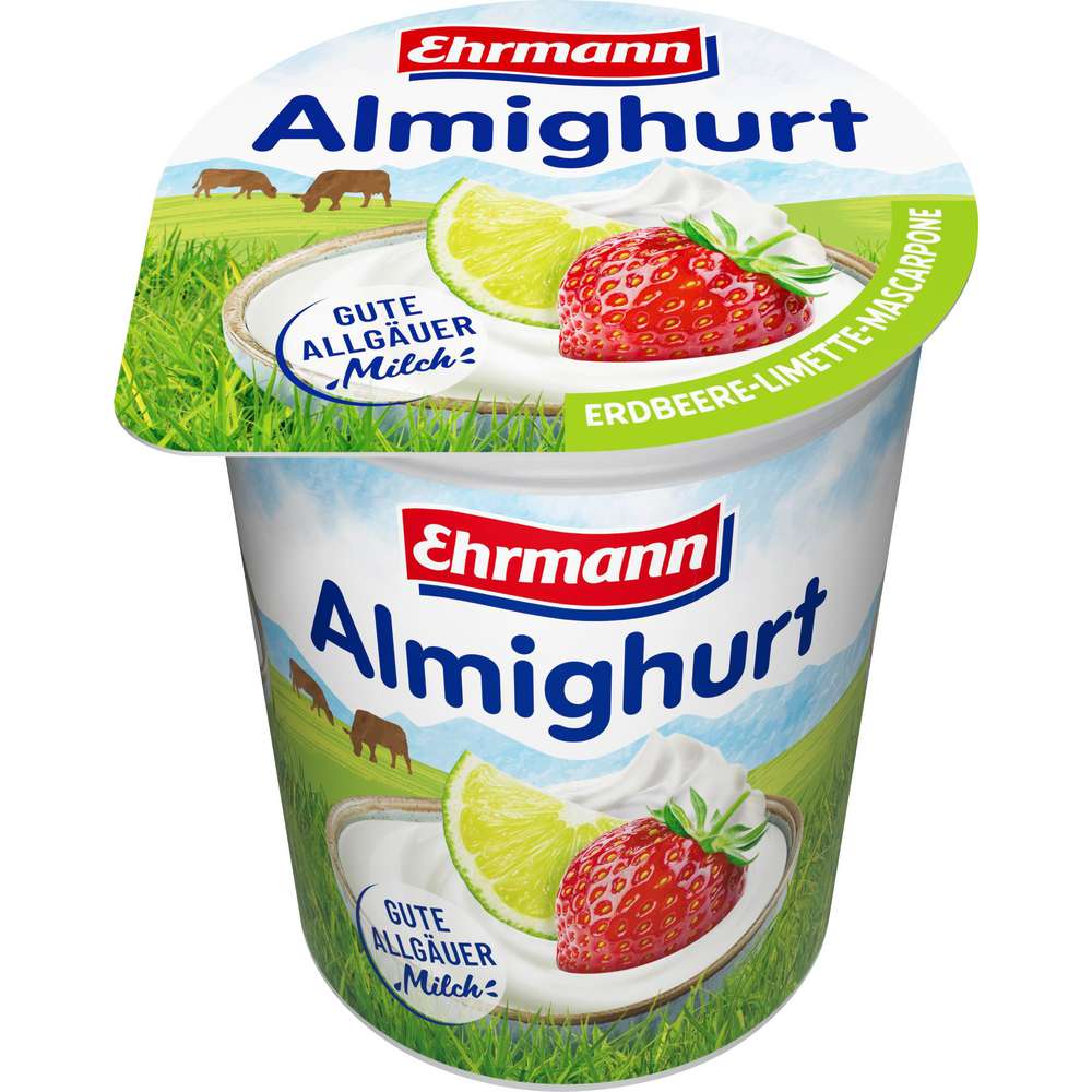 Produktabbildung Ehrmann Fruchtjoghurt Almighurt, Erdbeer-Limette