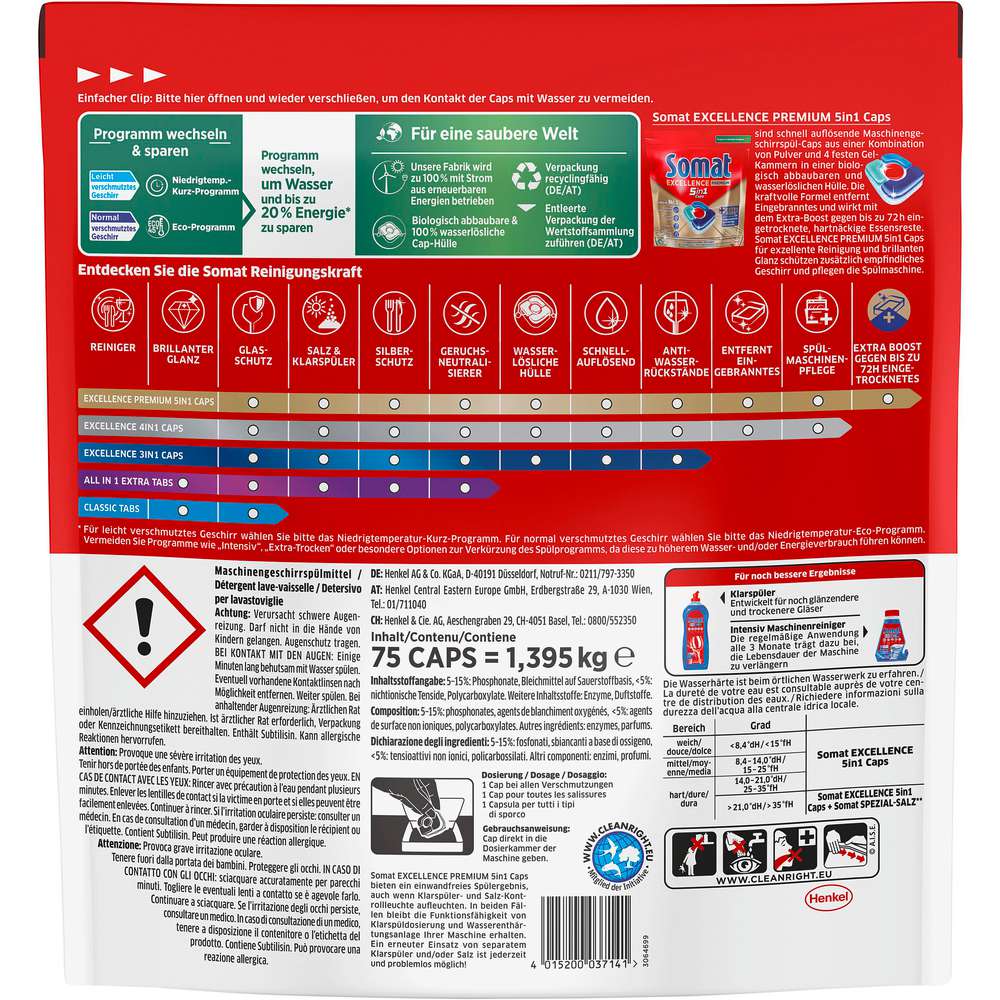 Produktabbildung Somat Spülmaschinen-Caps 5in1, Excellence Premium