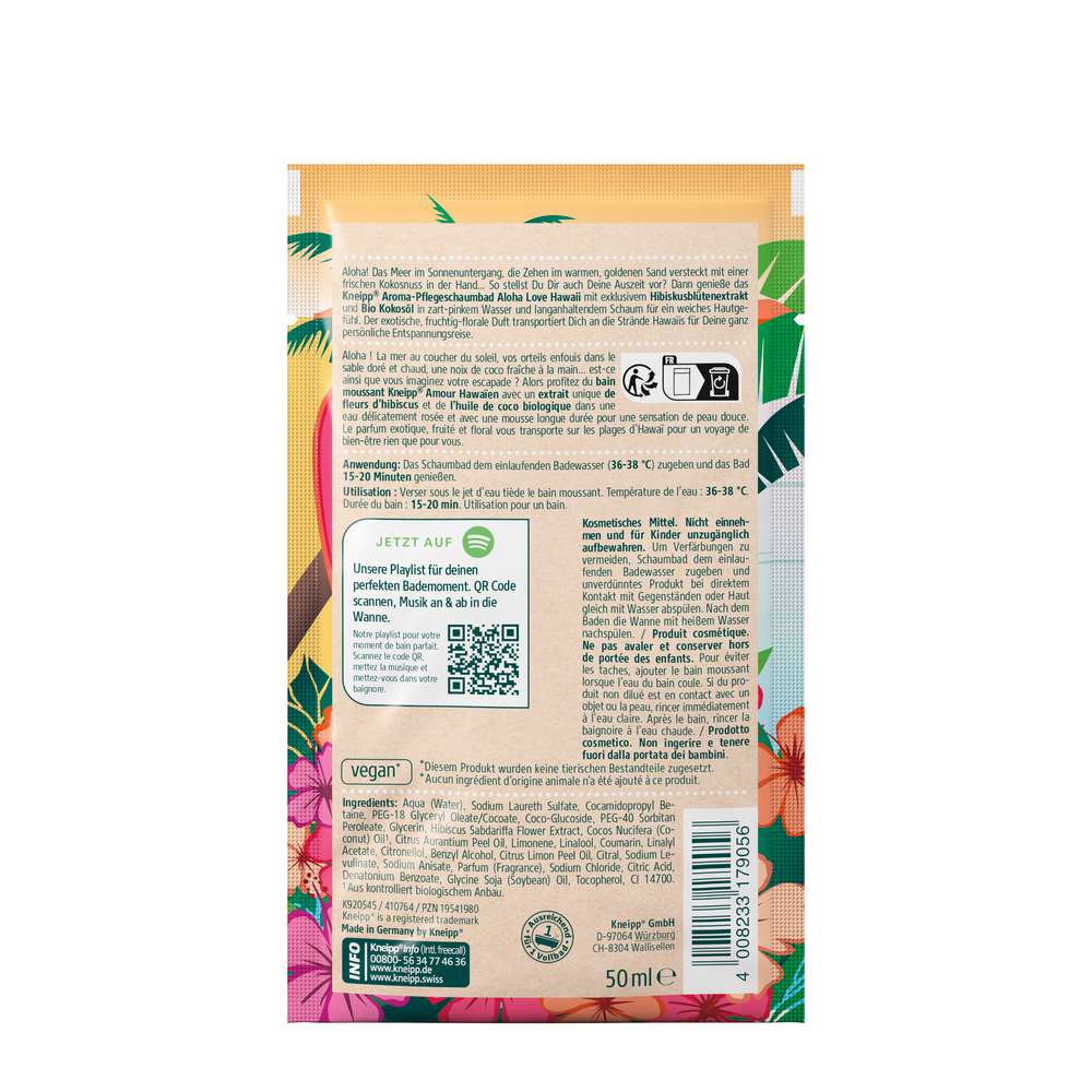 Produktabbildung Kneipp Aroma Pflegeschaumbad Aloha Love Hawaii