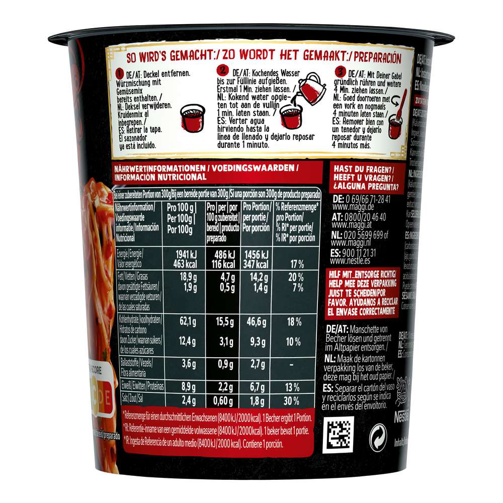 Produktabbildung Maggi Fertiggericht Magic Asia, Saucy Noodles, Sweet Chili