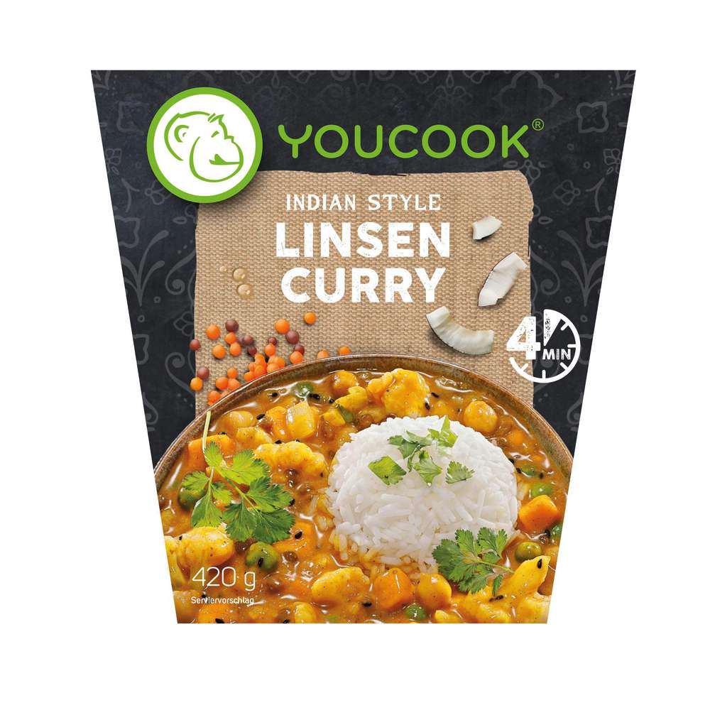 Produktabbildung Youcook Fertiggericht Indian Style Linsencurry