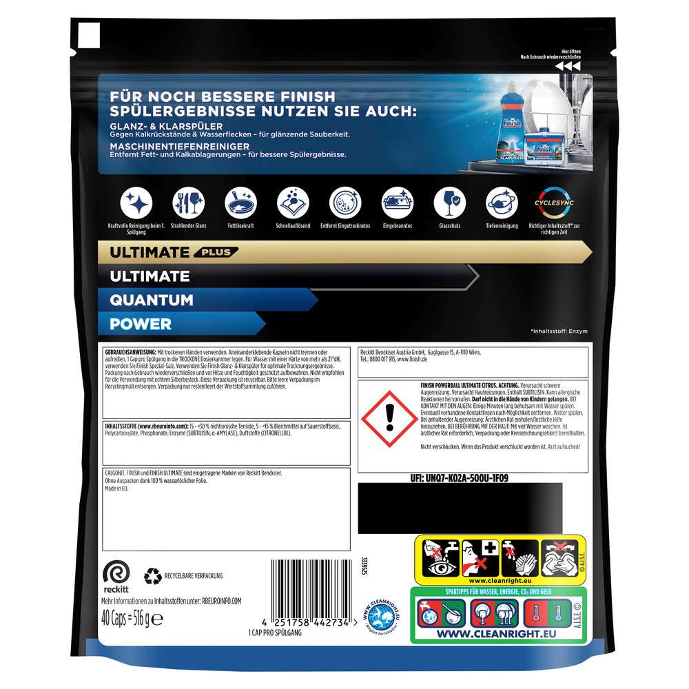 Produktabbildung Finish Spülmaschinen-Tabs, Powerball Ultimate Citrus