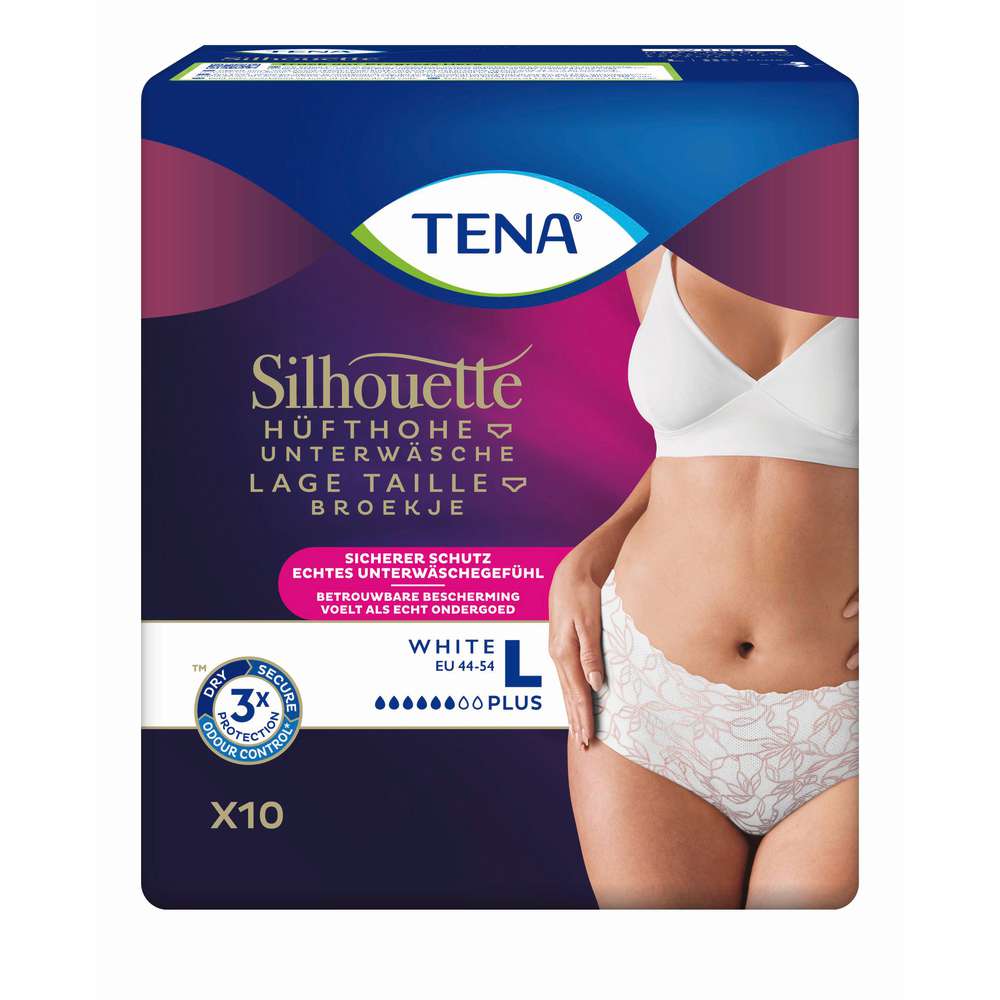 Produktabbildung Tena Silhouette Hüfthohe Unterwäsche, weiss Gr. L