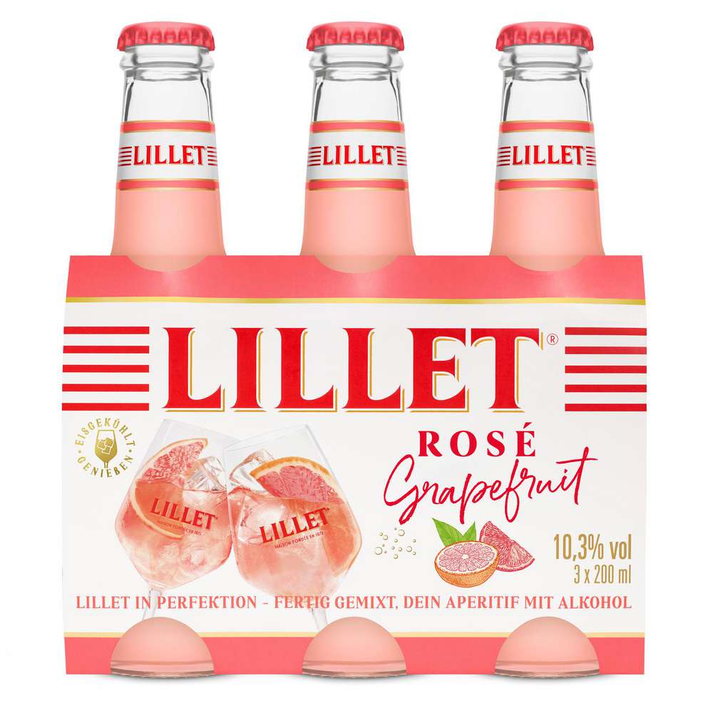 Produktabbildung Lillet Rosé Grapefruit 3 x 0,2 l