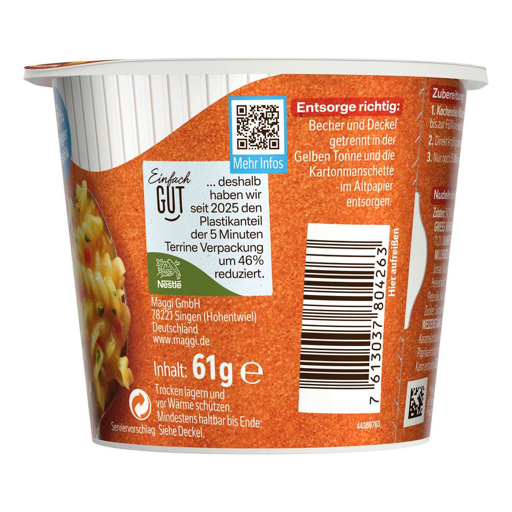 Produktabbildung Maggi 5 Minuten Terrine, Nudeln in Rahmsauce