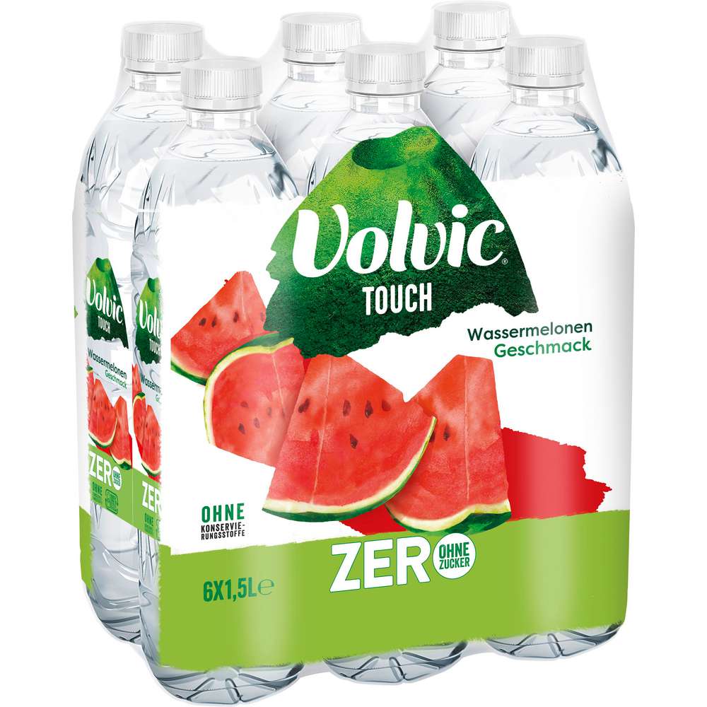 Produktabbildung Volvic Mineralwasser Touch, Wassermelone Zero (6x 1,500 Liter)
