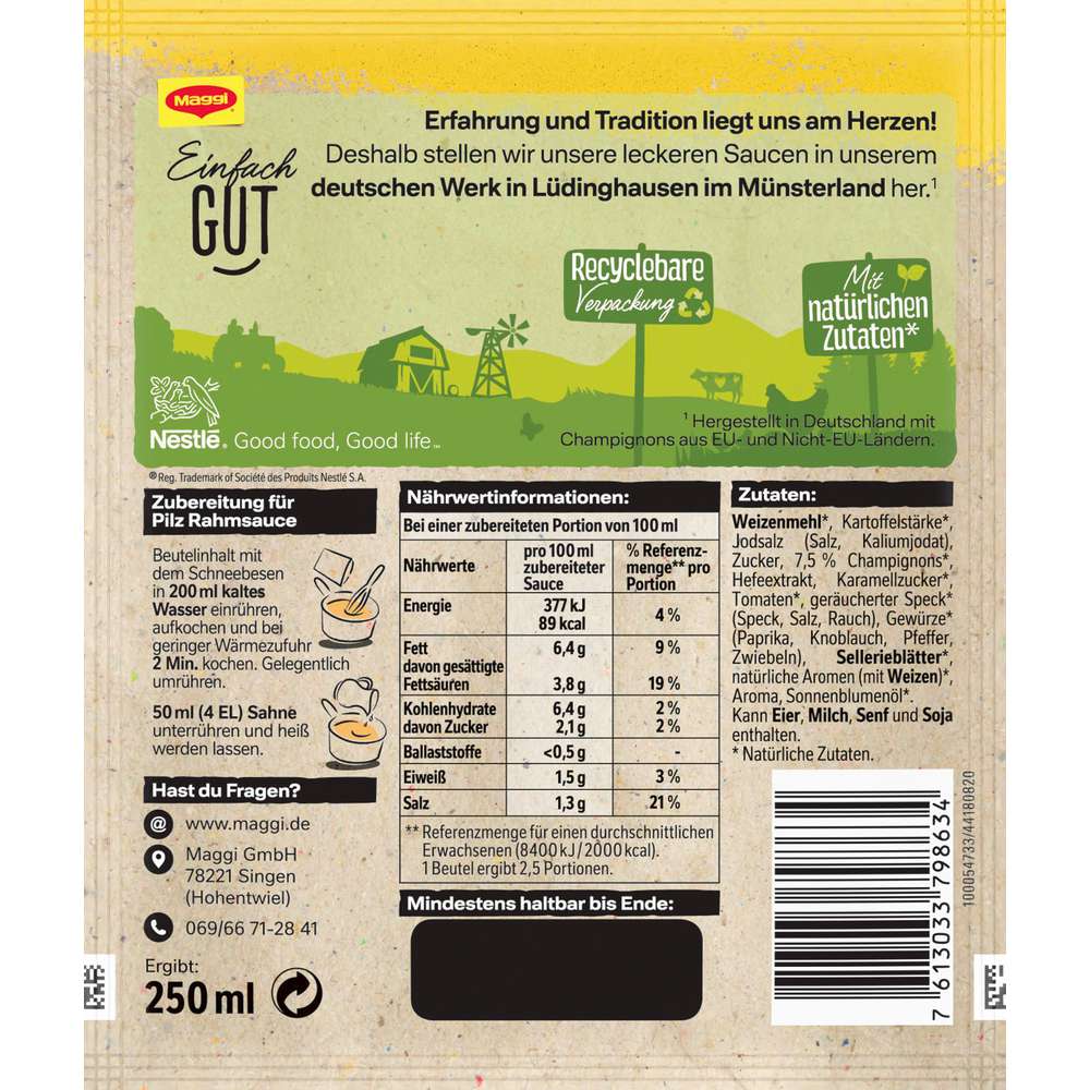 Produktabbildung Maggi Genießer Sauce, Jäger Rahm