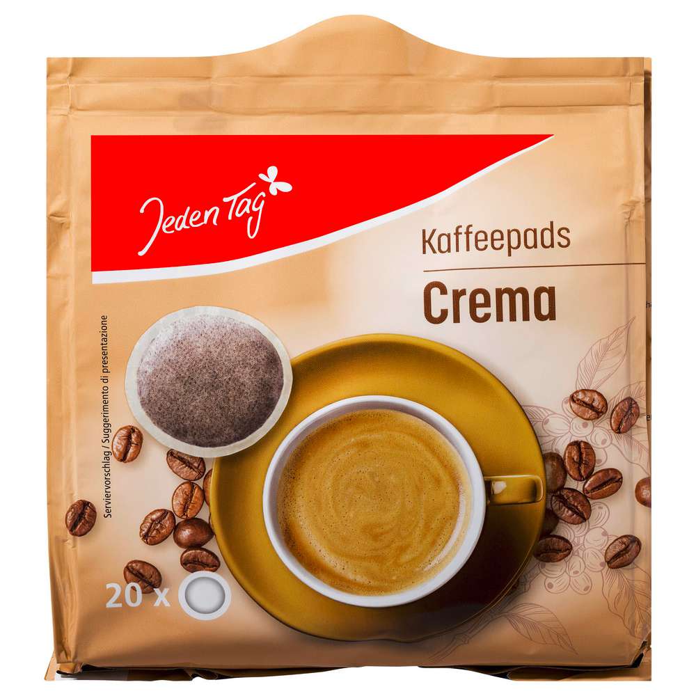 Produktabbildung Jeden Tag Kaffeepads, Crema