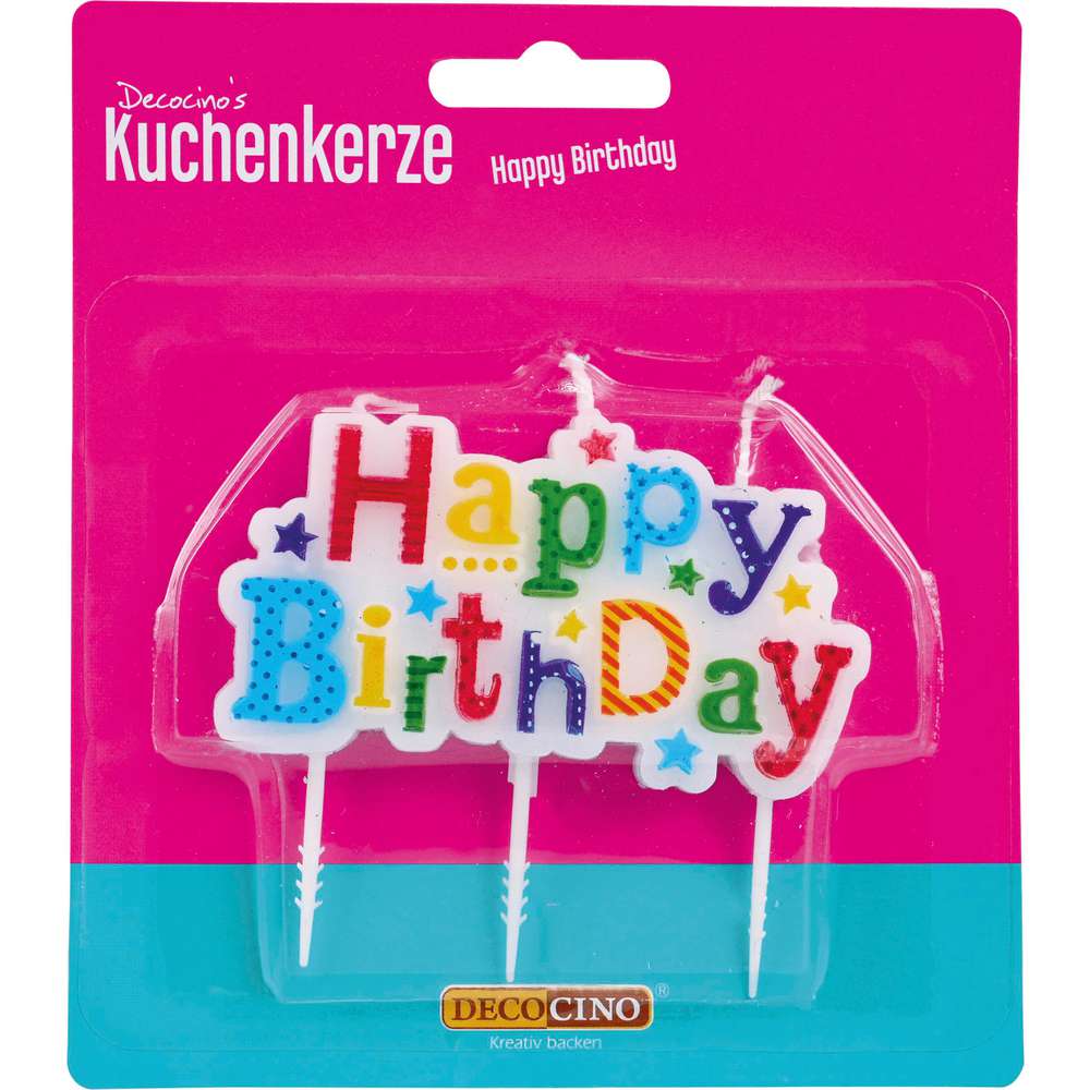 Produktabbildung Dekoback Kuchenkerze Happy Birthday