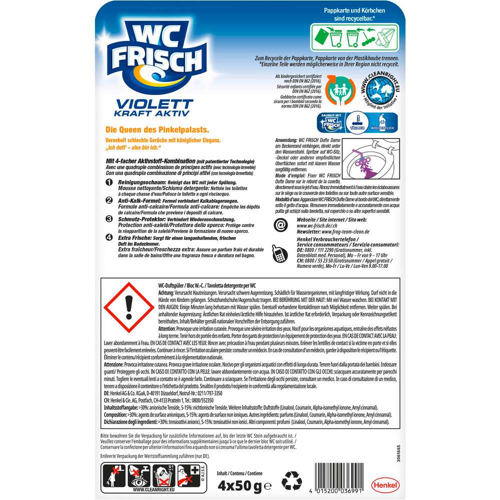 Produktabbildung WC Frisch WC-Duftspüler Kraft Aktiv Violettspüler, Dufte Dame