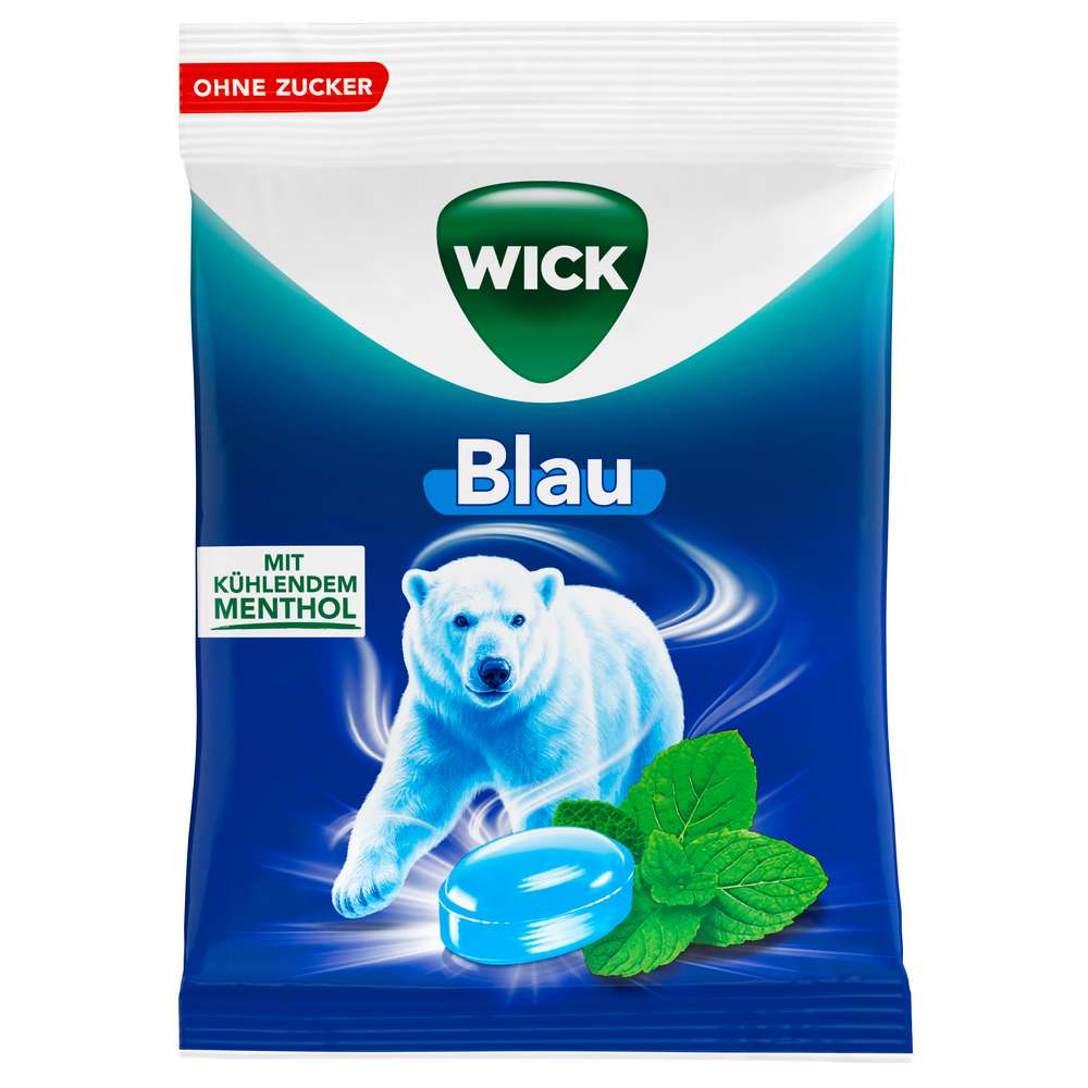 Produktabbildung Wick Bonbons Blau Menthol, ohne Zucker