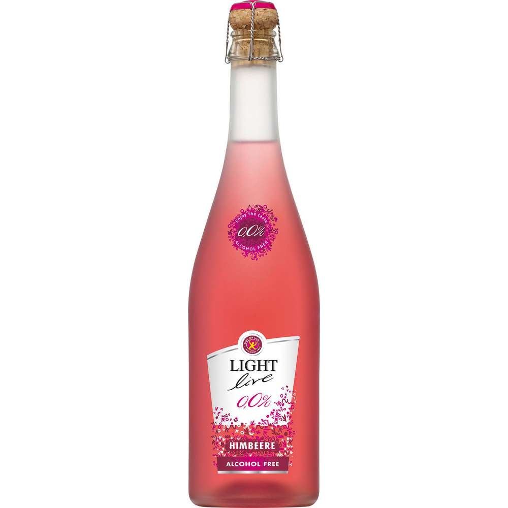 Produktabbildung Light Live Himbeere aromatisiertes Getränk aus schäumendem alkoholfreiem Wein