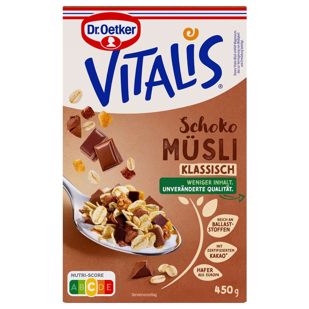 Produktabbildung Dr. Oetker Vitalis Schoko Müsli klassisch